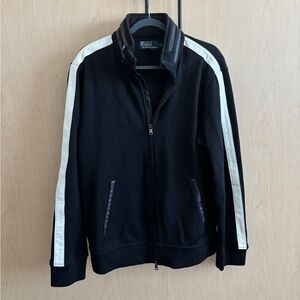 Polo Ralph Lauren Black and White Zip-Up Sweater